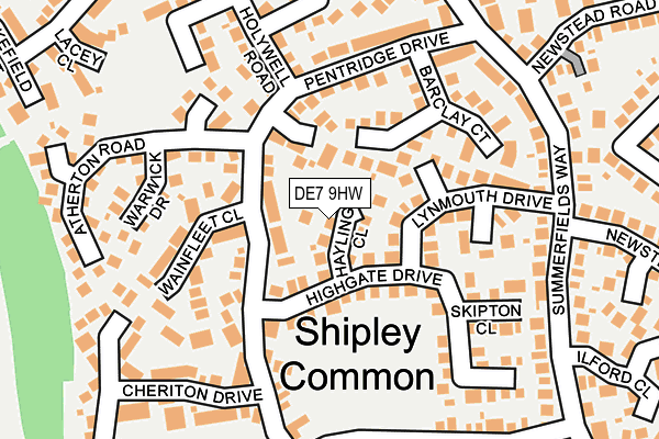 DE7 9HW map - OS OpenMap – Local (Ordnance Survey)