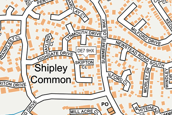 DE7 9HX map - OS OpenMap – Local (Ordnance Survey)