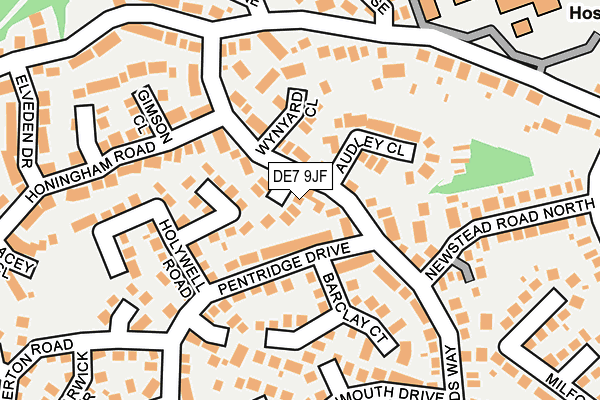 DE7 9JF map - OS OpenMap – Local (Ordnance Survey)