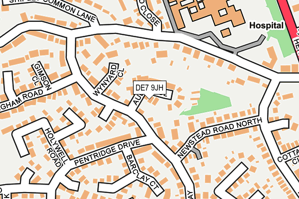 DE7 9JH map - OS OpenMap – Local (Ordnance Survey)