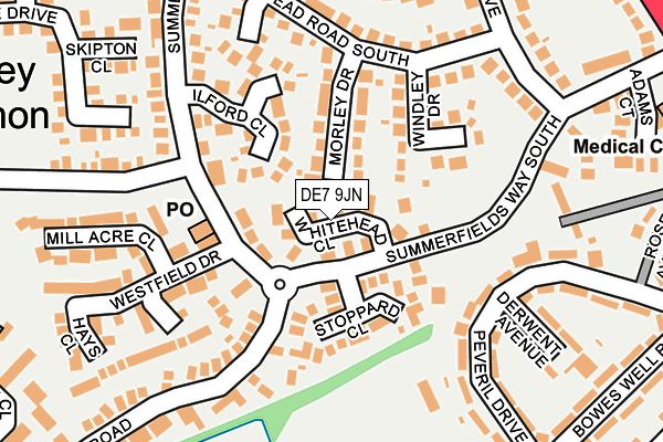 DE7 9JN map - OS OpenMap – Local (Ordnance Survey)