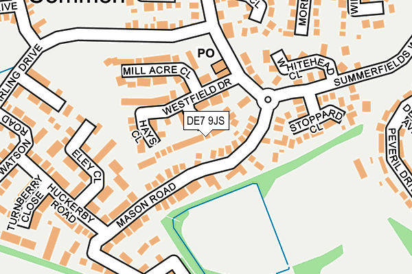 DE7 9JS map - OS OpenMap – Local (Ordnance Survey)