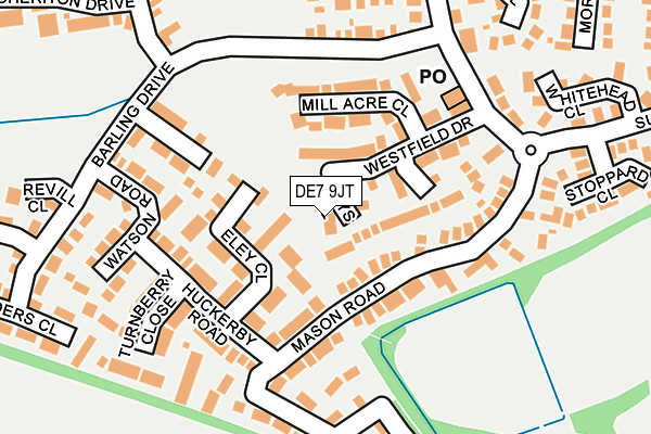 DE7 9JT map - OS OpenMap – Local (Ordnance Survey)