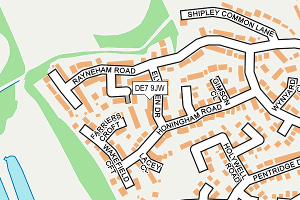 DE7 9JW map - OS OpenMap – Local (Ordnance Survey)