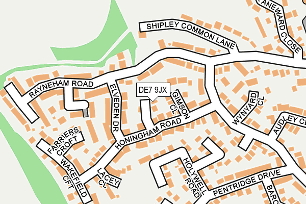 DE7 9JX map - OS OpenMap – Local (Ordnance Survey)