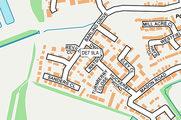 DE7 9LA map - OS OpenMap – Local (Ordnance Survey)