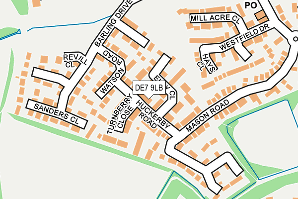 DE7 9LB map - OS OpenMap – Local (Ordnance Survey)