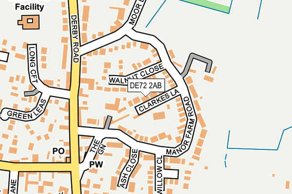 DE72 2AB map - OS OpenMap – Local (Ordnance Survey)