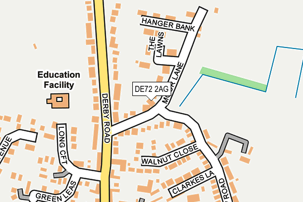 DE72 2AG map - OS OpenMap – Local (Ordnance Survey)
