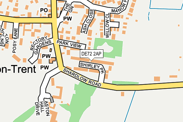 DE72 2AP map - OS OpenMap – Local (Ordnance Survey)
