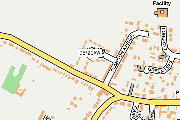 DE72 2AW map - OS OpenMap – Local (Ordnance Survey)