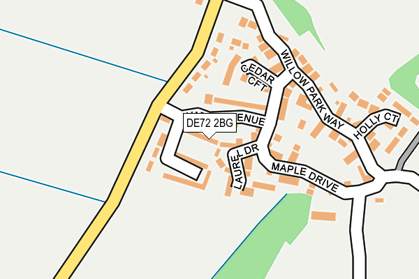 DE72 2BG map - OS OpenMap – Local (Ordnance Survey)