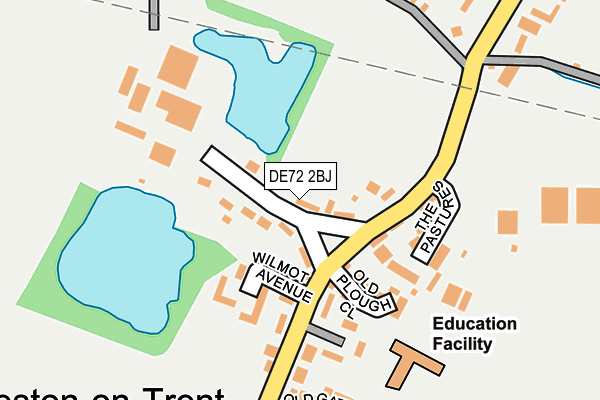DE72 2BJ map - OS OpenMap – Local (Ordnance Survey)