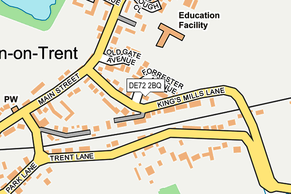DE72 2BQ map - OS OpenMap – Local (Ordnance Survey)