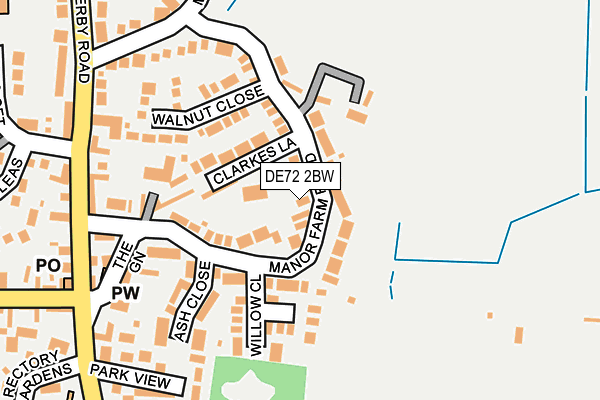 DE72 2BW map - OS OpenMap – Local (Ordnance Survey)