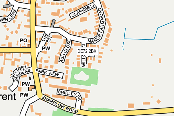 DE72 2BX map - OS OpenMap – Local (Ordnance Survey)