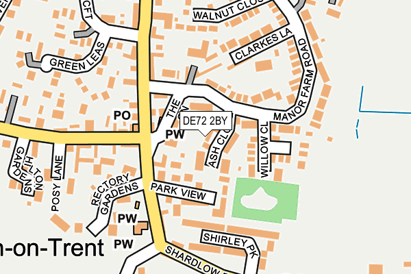 DE72 2BY map - OS OpenMap – Local (Ordnance Survey)