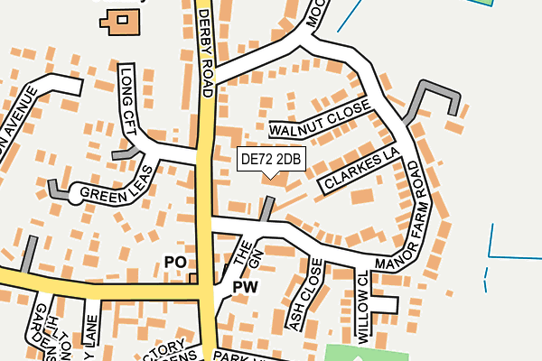 DE72 2DB map - OS OpenMap – Local (Ordnance Survey)