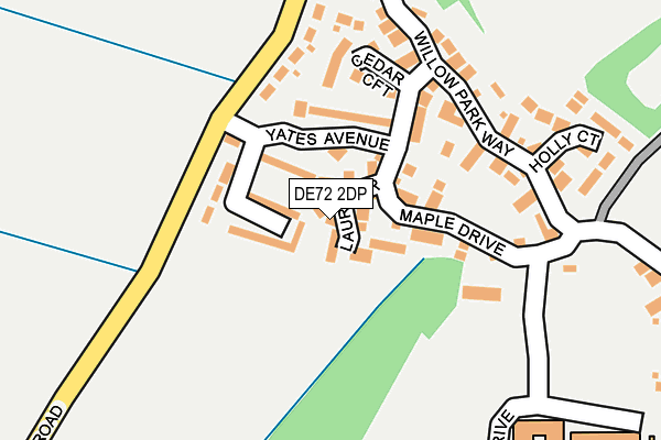 DE72 2DP map - OS OpenMap – Local (Ordnance Survey)