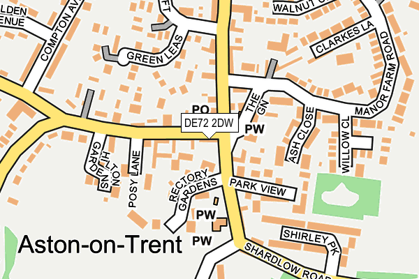 DE72 2DW map - OS OpenMap – Local (Ordnance Survey)
