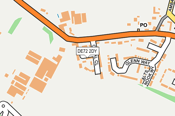 DE72 2DY map - OS OpenMap – Local (Ordnance Survey)