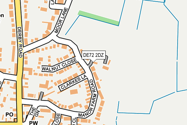 DE72 2DZ map - OS OpenMap – Local (Ordnance Survey)