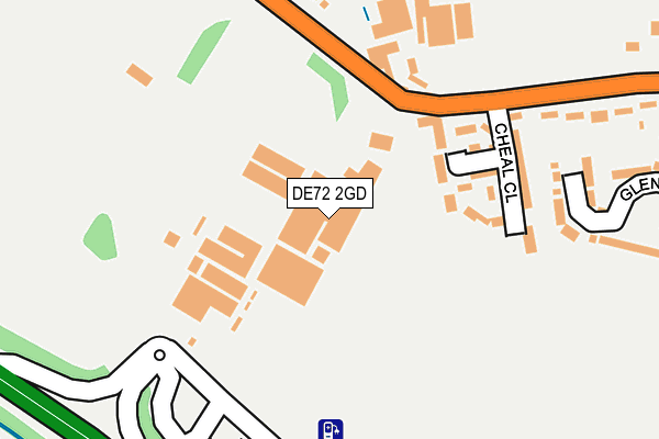 DE72 2GD map - OS OpenMap – Local (Ordnance Survey)