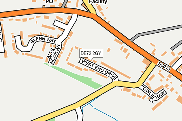 DE72 2GY map - OS OpenMap – Local (Ordnance Survey)