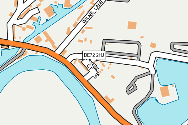 DE72 2HJ map - OS OpenMap – Local (Ordnance Survey)