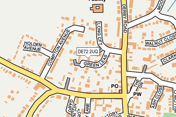 DE72 2UQ map - OS OpenMap – Local (Ordnance Survey)