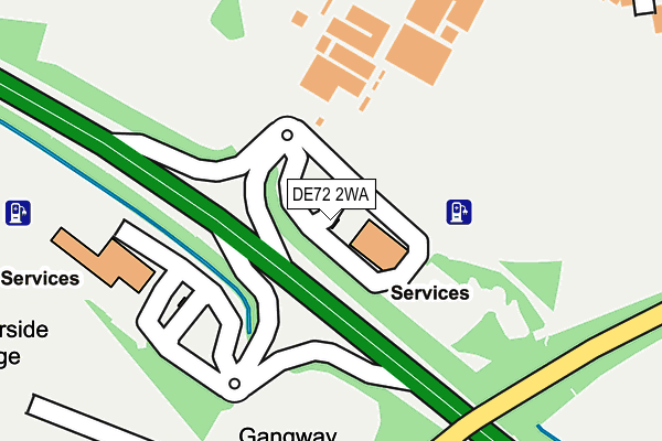 DE72 2WA map - OS OpenMap – Local (Ordnance Survey)