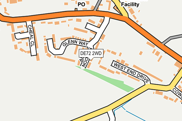 DE72 2WD map - OS OpenMap – Local (Ordnance Survey)