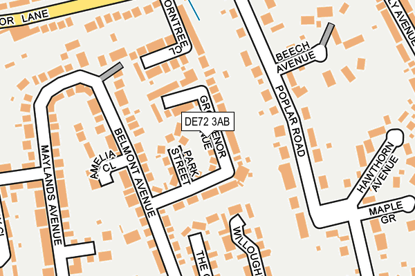 DE72 3AB map - OS OpenMap – Local (Ordnance Survey)