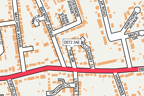 DE72 3AE map - OS OpenMap – Local (Ordnance Survey)