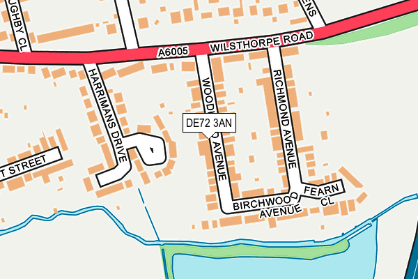 DE72 3AN map - OS OpenMap – Local (Ordnance Survey)