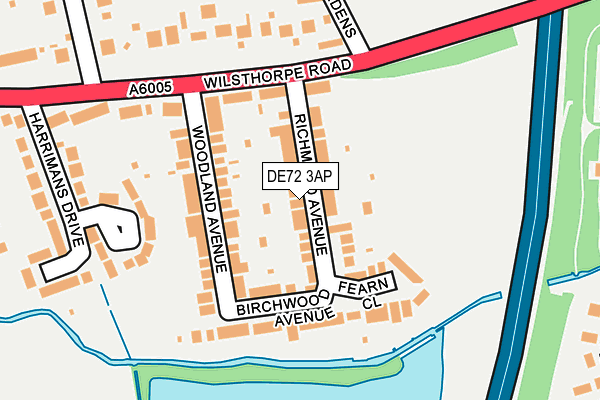 DE72 3AP map - OS OpenMap – Local (Ordnance Survey)