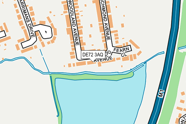 DE72 3AQ map - OS OpenMap – Local (Ordnance Survey)