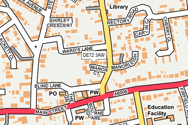 DE72 3AW map - OS OpenMap – Local (Ordnance Survey)