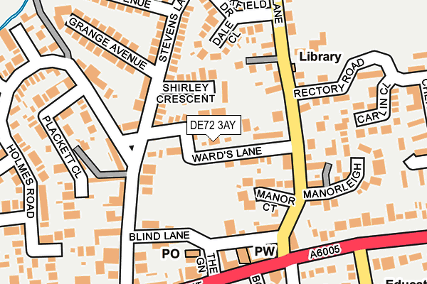 DE72 3AY map - OS OpenMap – Local (Ordnance Survey)