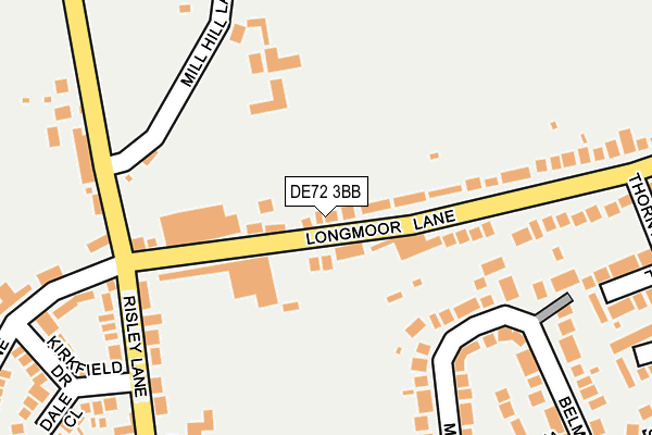 DE72 3BB map - OS OpenMap – Local (Ordnance Survey)