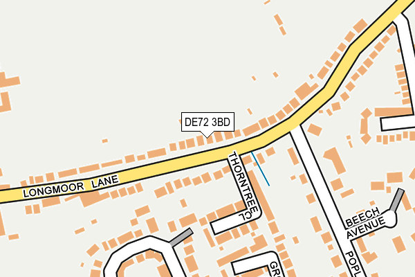 DE72 3BD map - OS OpenMap – Local (Ordnance Survey)