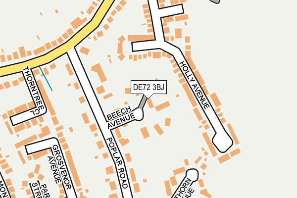 DE72 3BJ map - OS OpenMap – Local (Ordnance Survey)