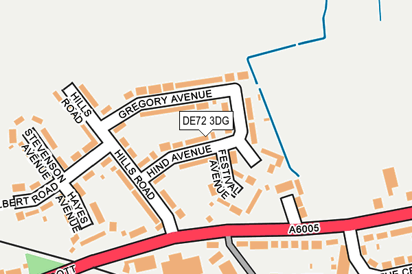 DE72 3DG map - OS OpenMap – Local (Ordnance Survey)
