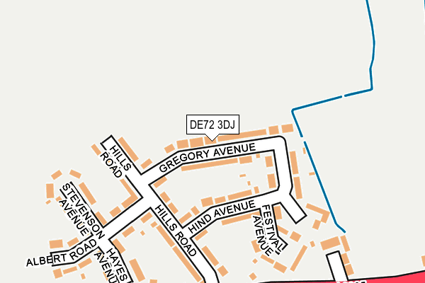 DE72 3DJ map - OS OpenMap – Local (Ordnance Survey)