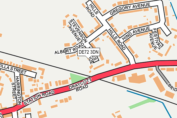 DE72 3DN map - OS OpenMap – Local (Ordnance Survey)