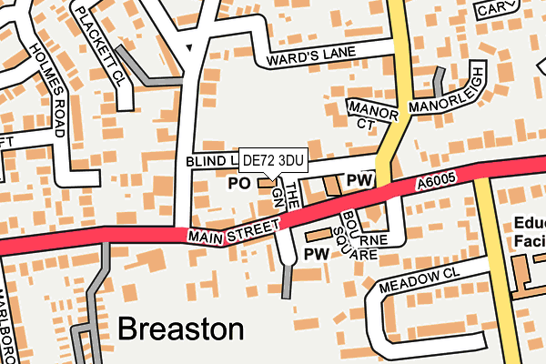 DE72 3DU map - OS OpenMap – Local (Ordnance Survey)