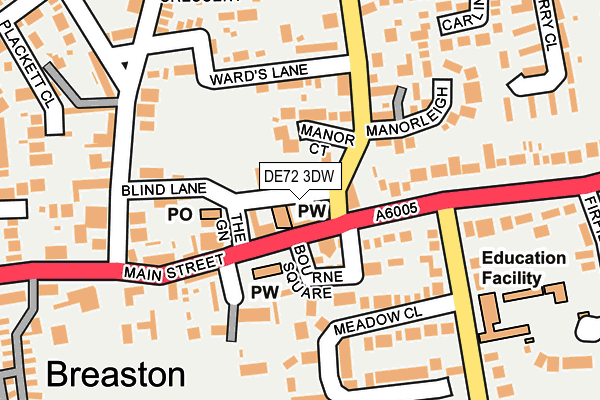 DE72 3DW map - OS OpenMap – Local (Ordnance Survey)