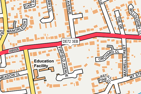 DE72 3EB map - OS OpenMap – Local (Ordnance Survey)