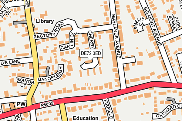 DE72 3ED map - OS OpenMap – Local (Ordnance Survey)