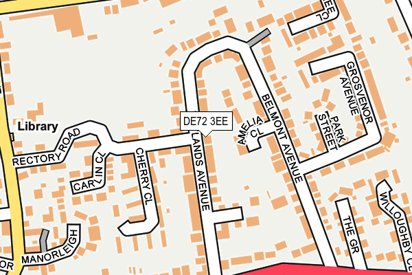 DE72 3EE map - OS OpenMap – Local (Ordnance Survey)